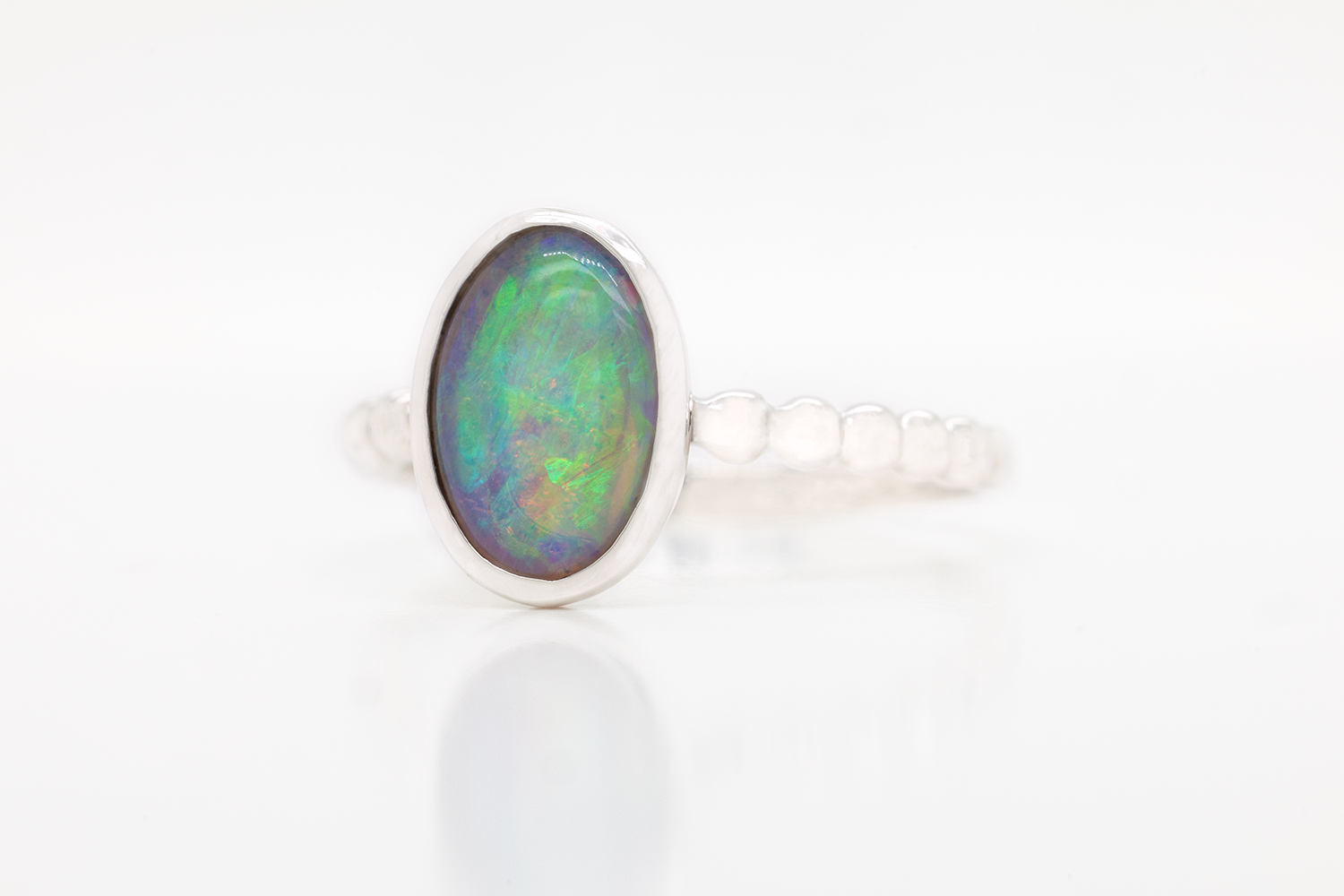 Tatiana Ring Sterling Silver with 1.31ct Crystal Opal
