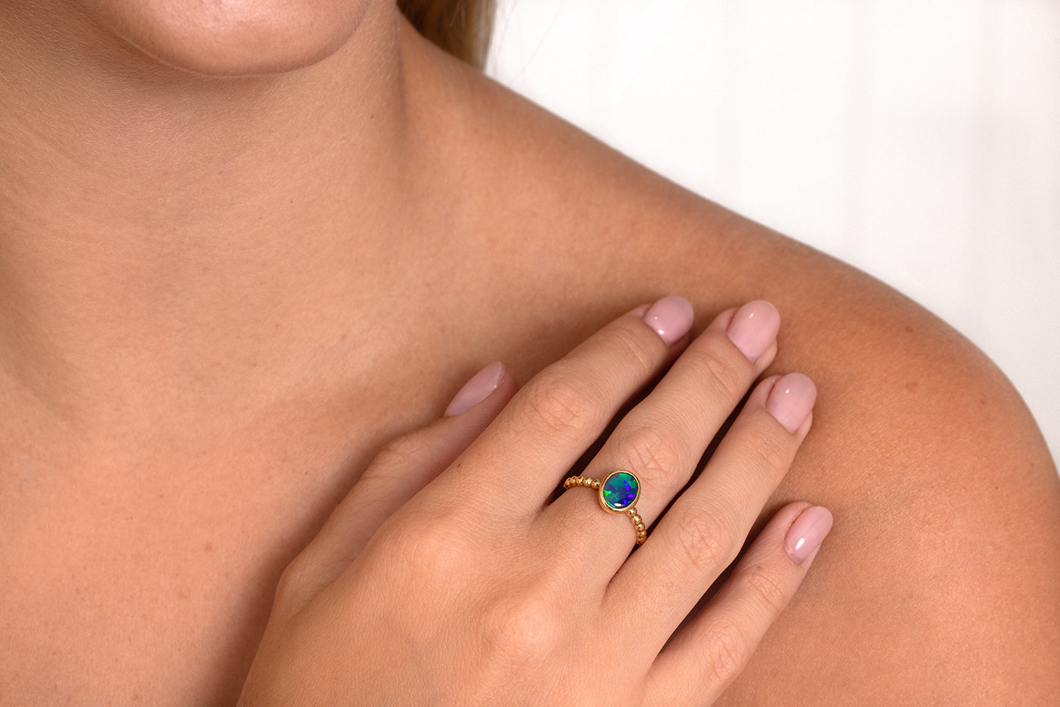 Tatiana — 18kt Yellow Gold 1.23 ct Black Opal Ring