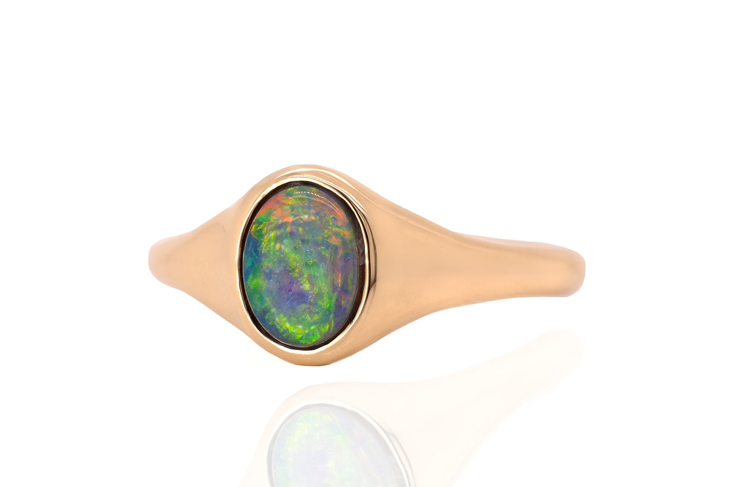 Valentina Petite — 18kt Yellow Gold 0.79 ct Dark Opal Ring