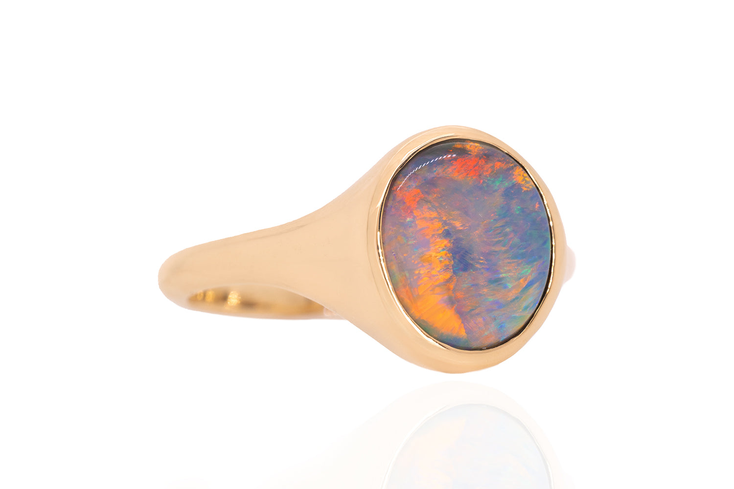 Valentina Ring Gold with 2.89ct Dark Opal