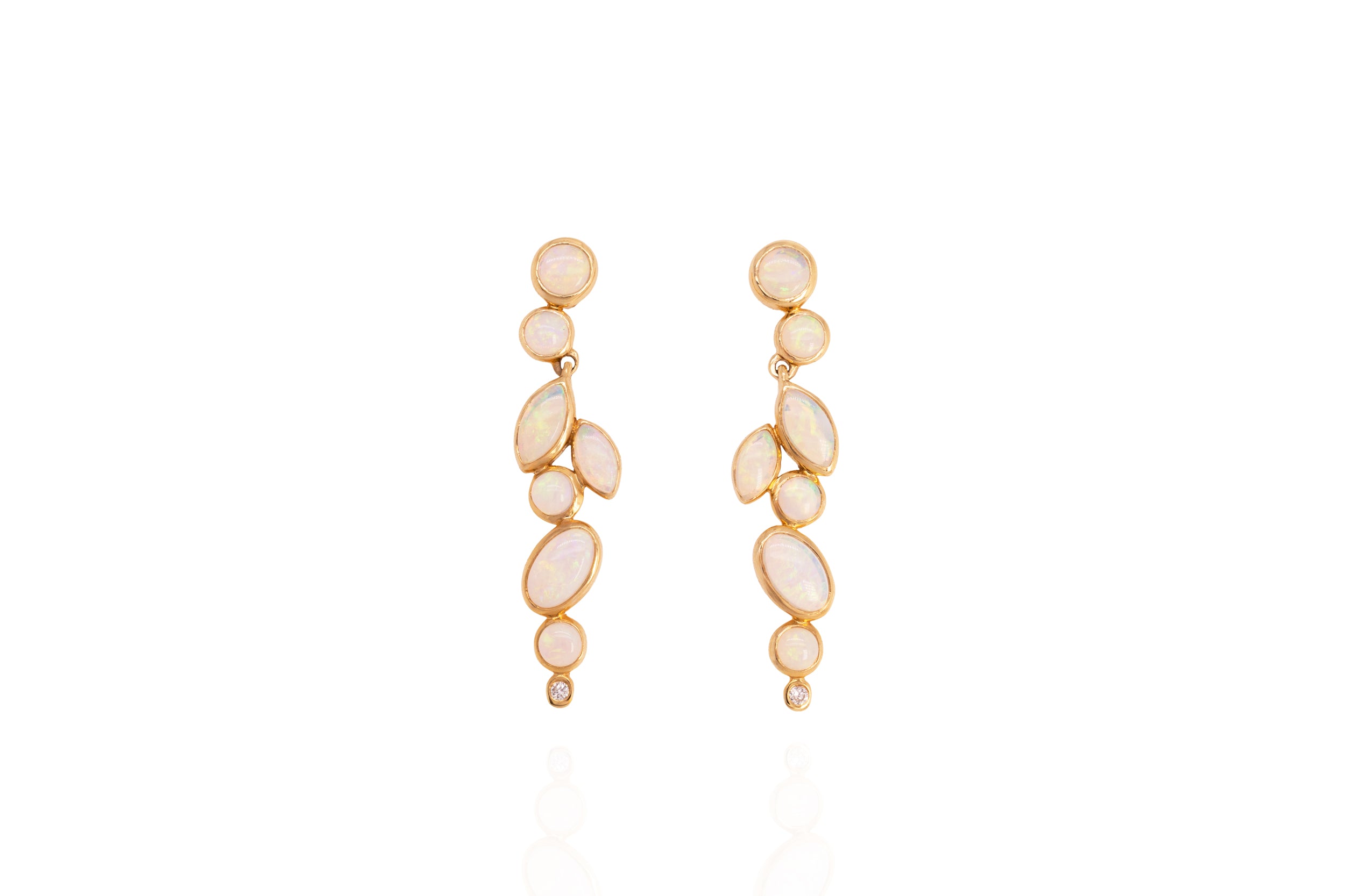 Vivienne — 18kt Yellow Gold 1.10 ct Crystal Opal Drop Earrings