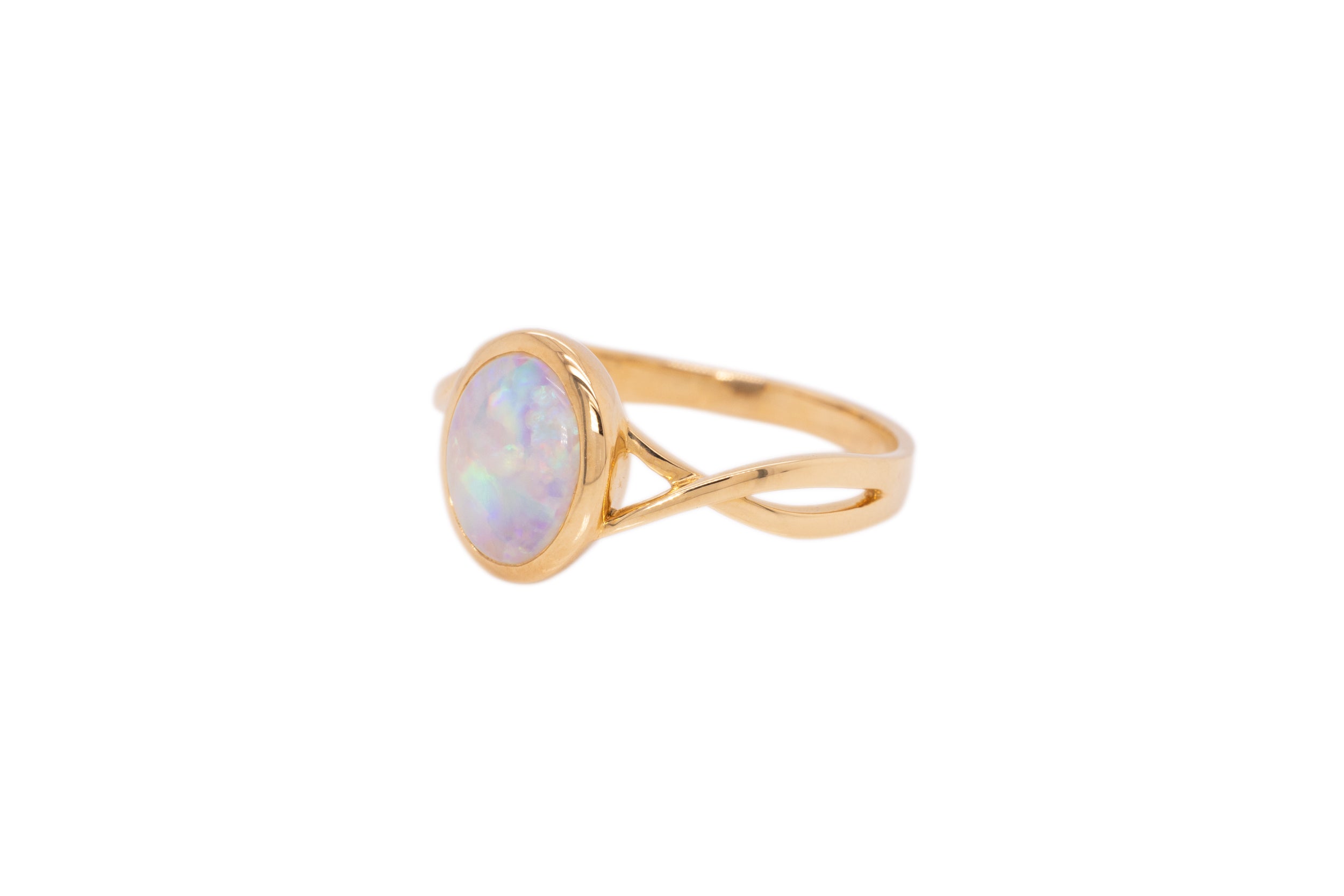 Cora — 18kt Yellow Gold 1.05 ct Crystal Opal Ring