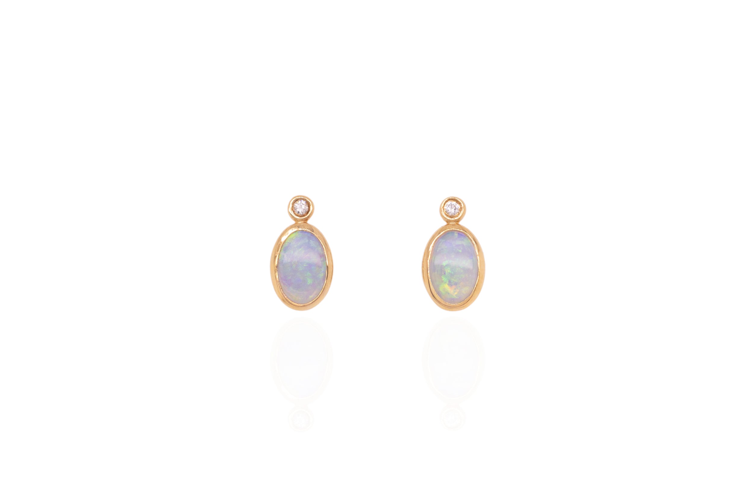 Brae — 18kt Yellow Gold 0.40 ct Crystal Opal Diamond Stud Earrings
