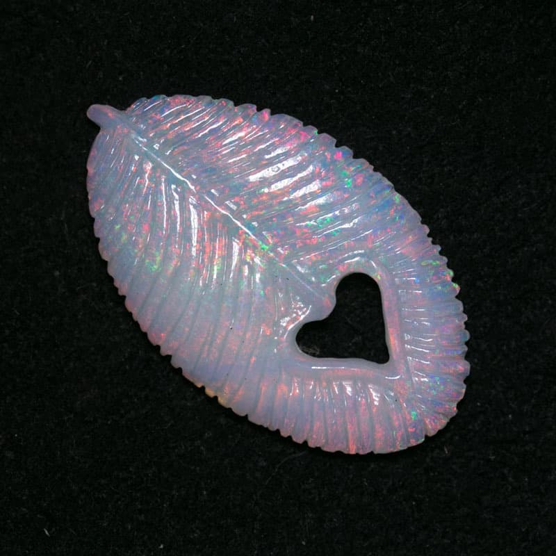 Feather and Heart Carving 2.81ct