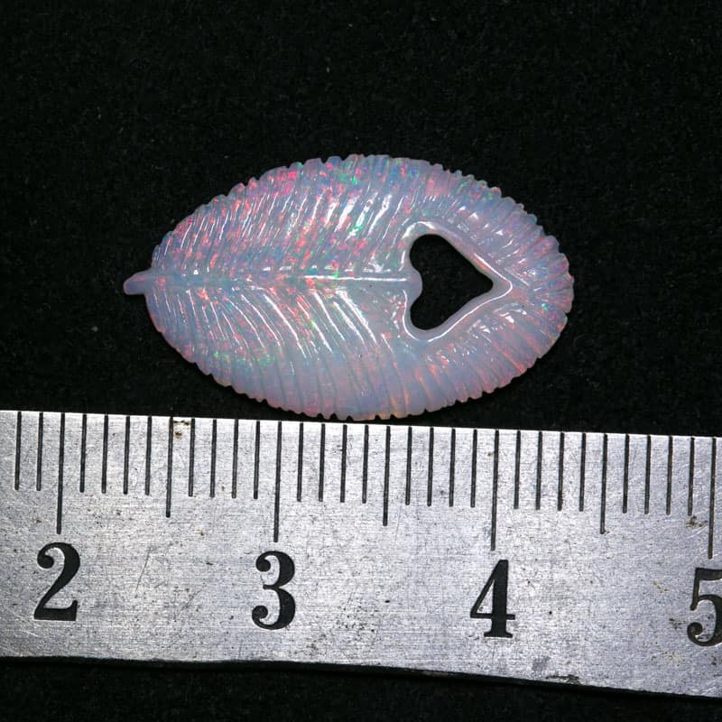 Feather and Heart Carving 2.81ct