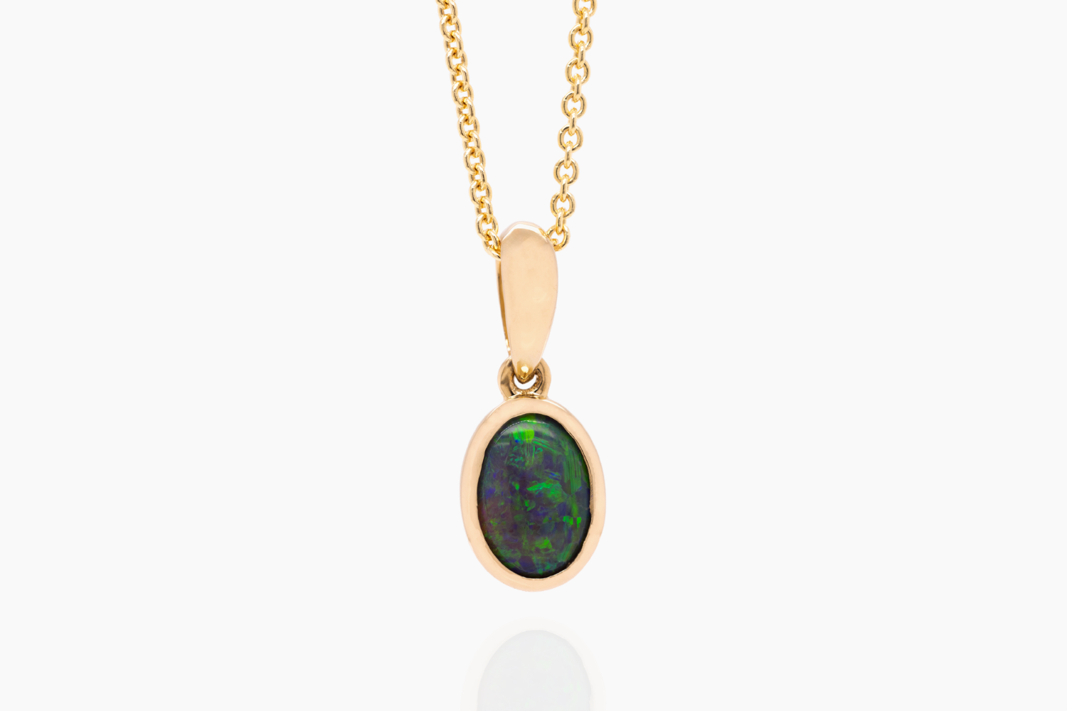 14kt Yellow Gold 0.59 ct Black Opal Pendant