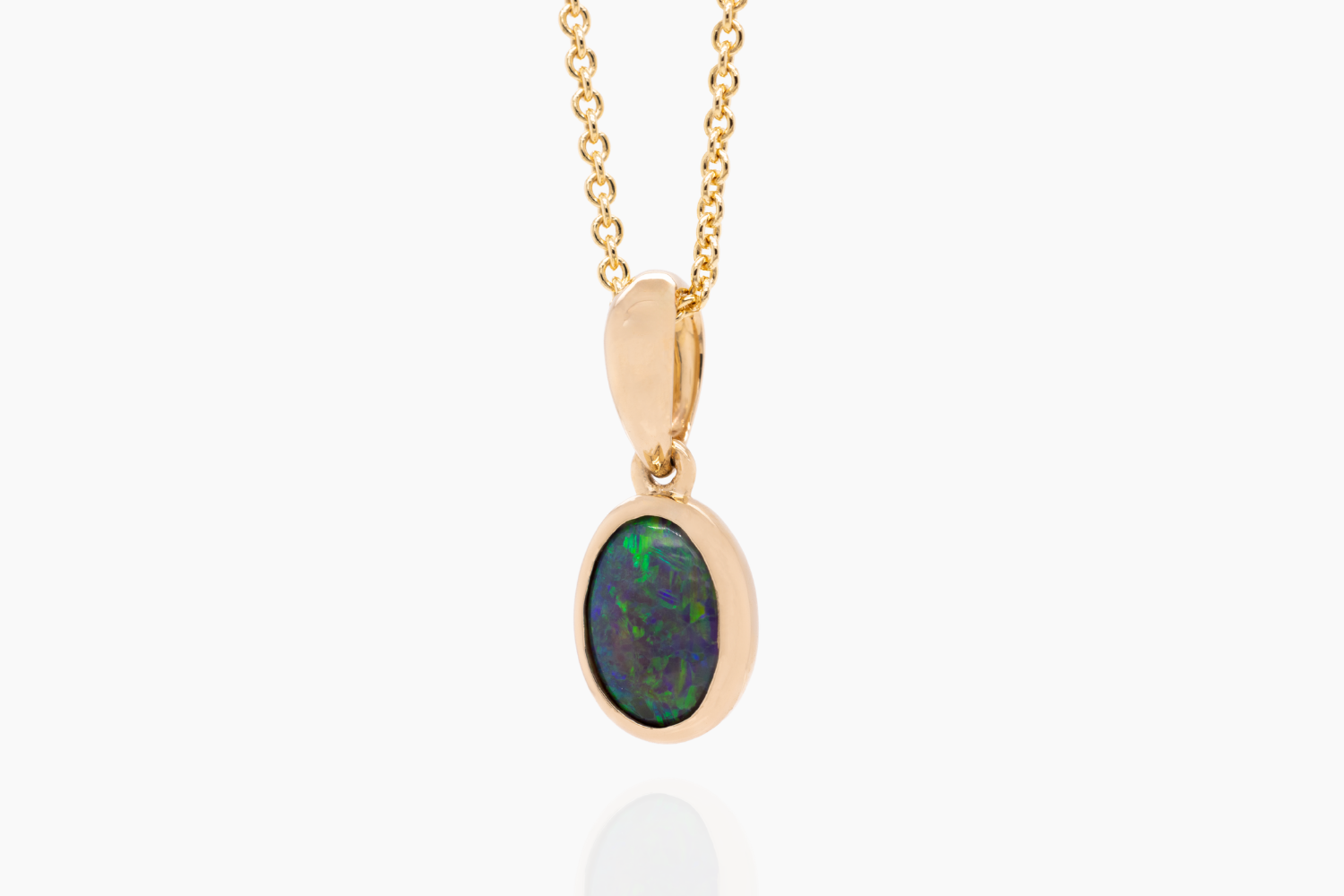 14kt Yellow Gold 0.59 ct Black Opal Pendant