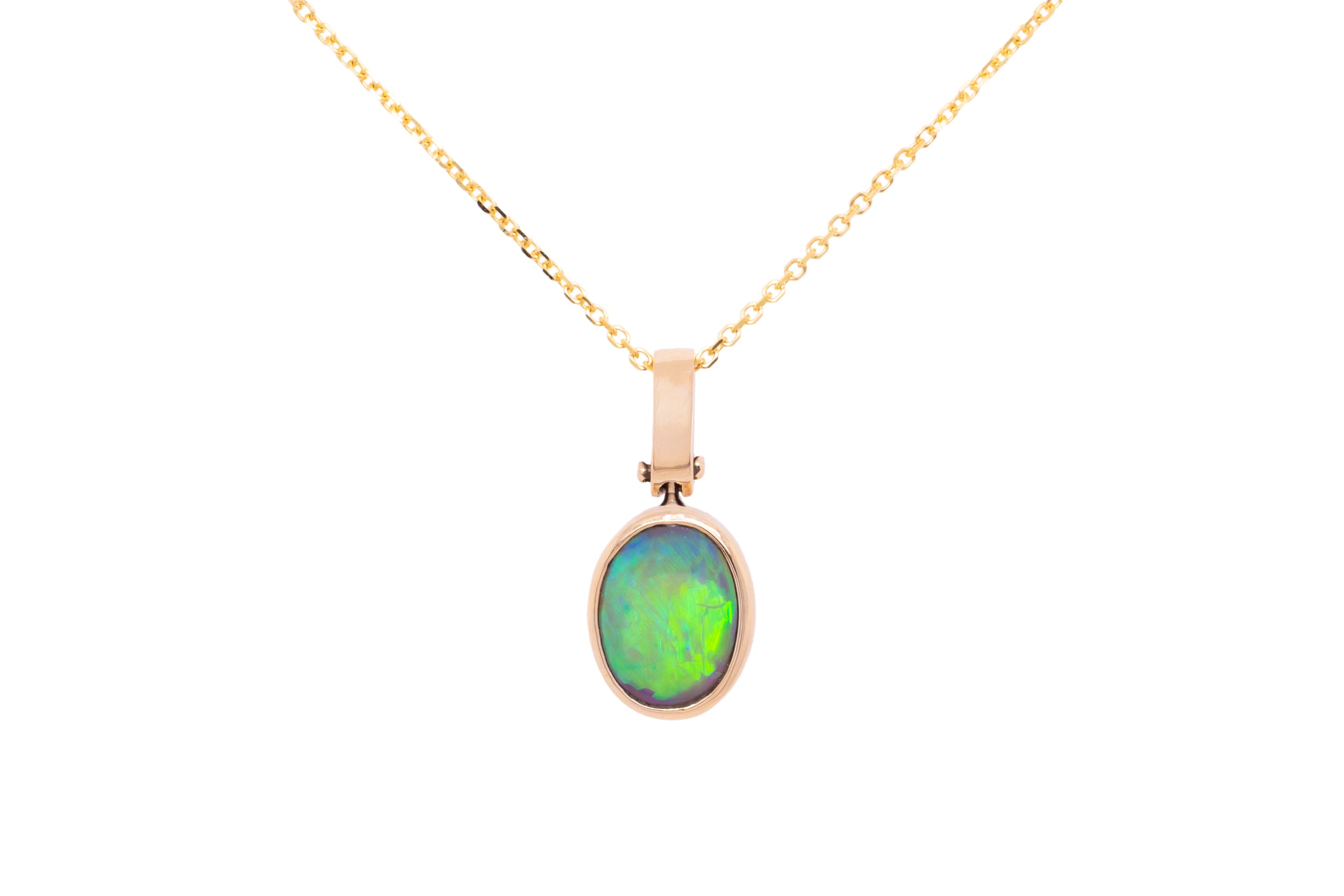 Tatiana — 10kt Yellow Gold 1.82 ct Crystal Opal Pendant