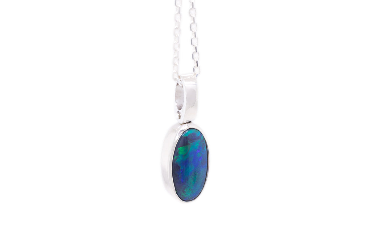 Tatiana — Sterling Silver 1.94 ct Black Opal Pendant
