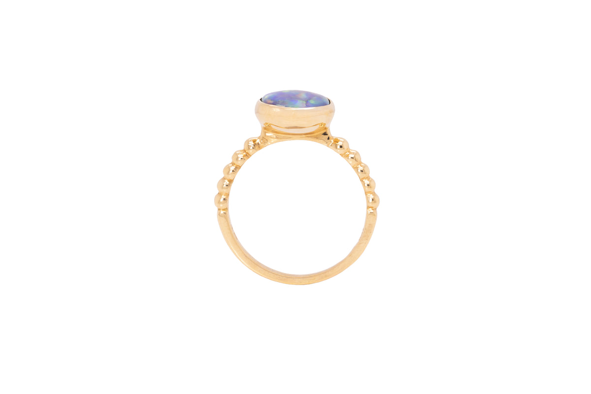 Tatiana — 18kt Yellow Gold 2.47 ct Dark Opal Ring