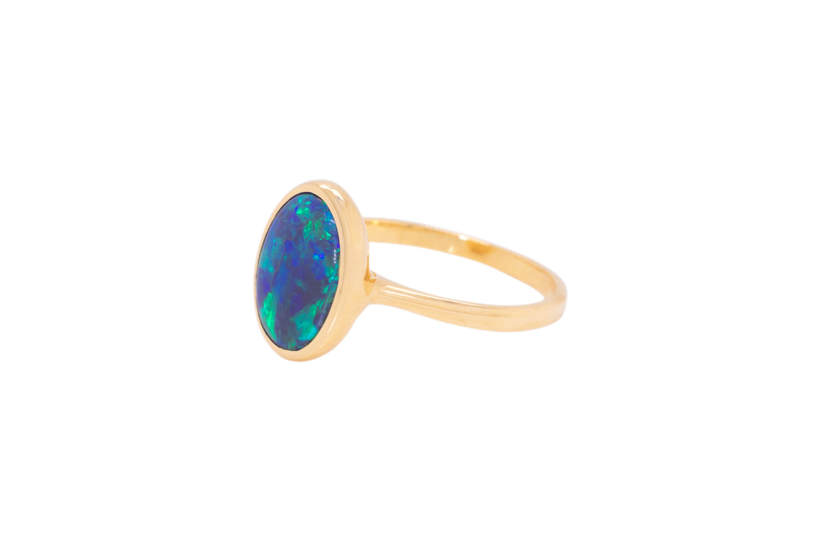 Tatiana — 18kt Yellow Gold 2.87 ct Black Opal Ring