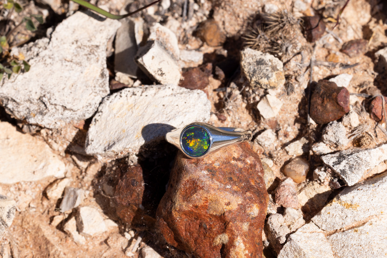 Valentina Petite — Sterling Silver 0.96 ct Black Opal Ring