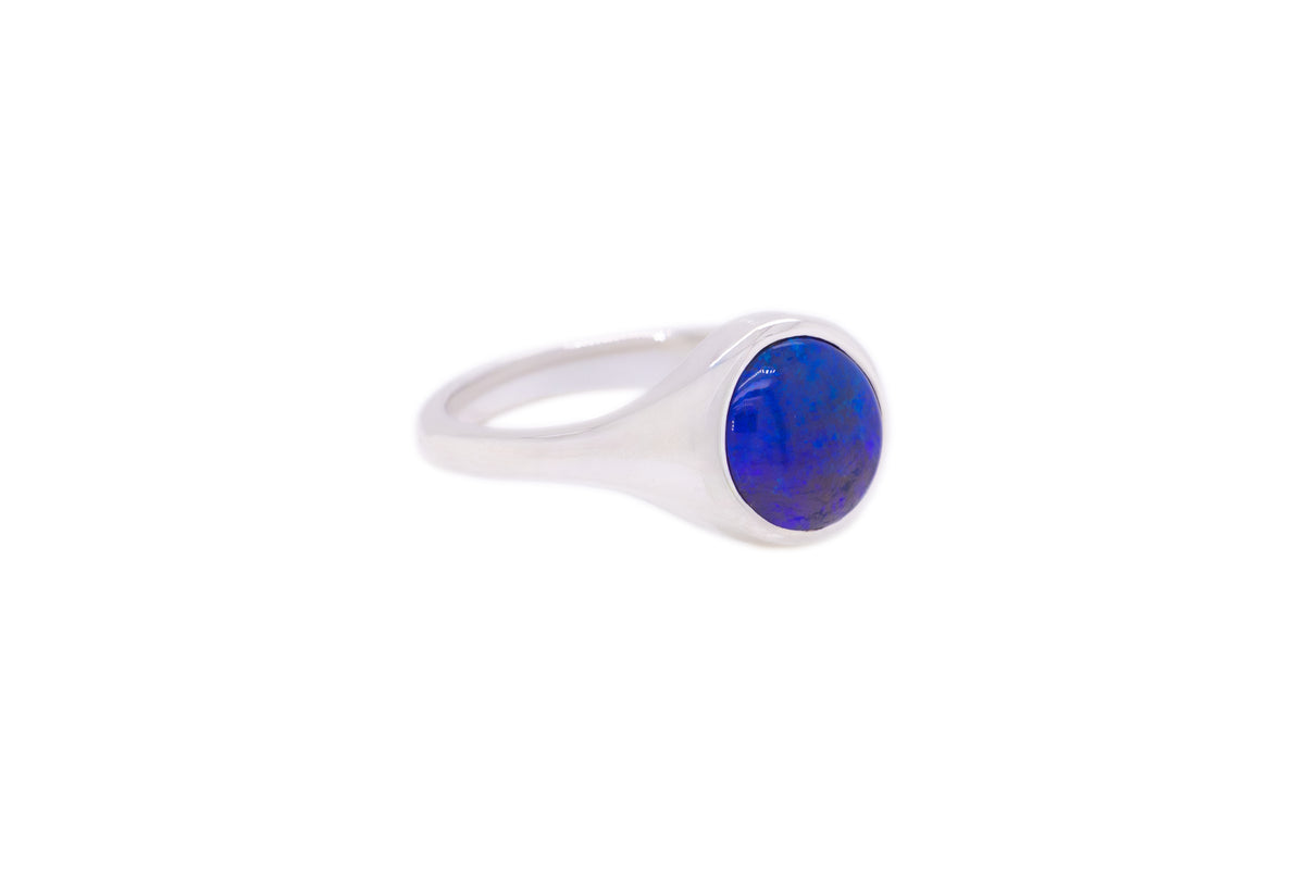 Valentina — Sterling Silver 2.45 ct Black Opal Ring