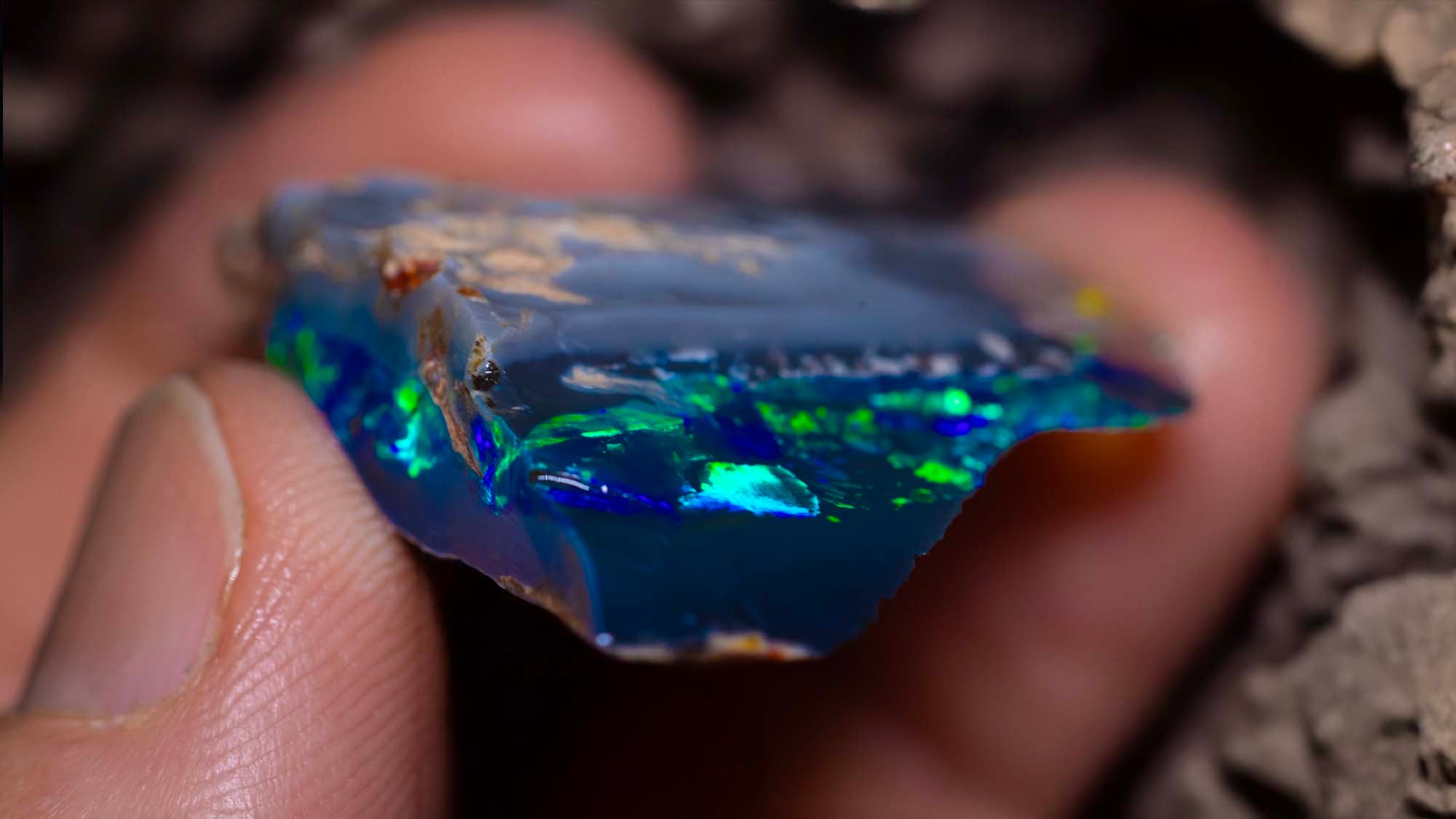 Rare Harlequin Black Opal