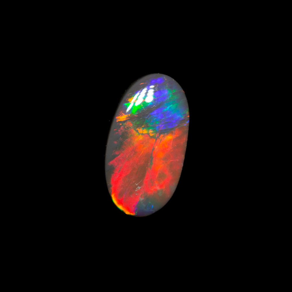 0.49 ct gem black opal 7.1x3.9x2.5mm