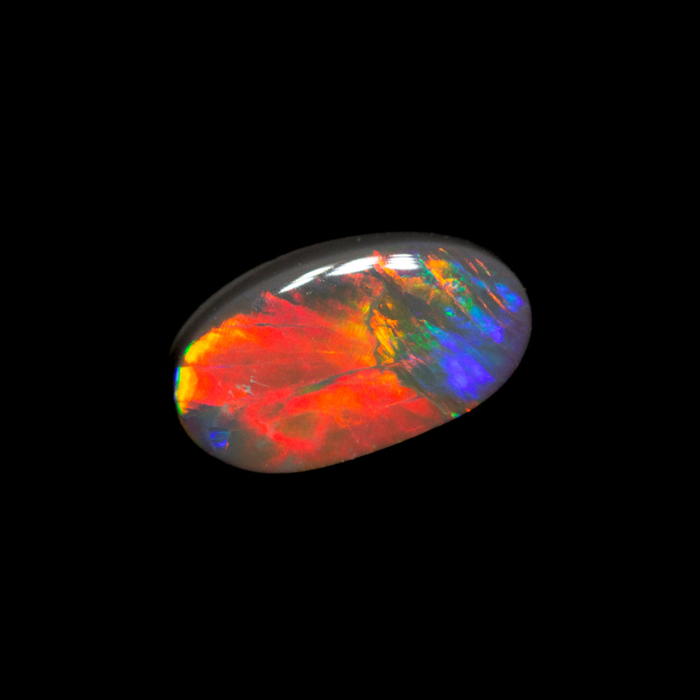 0.49 ct gem black opal 7.1x3.9x2.5mm