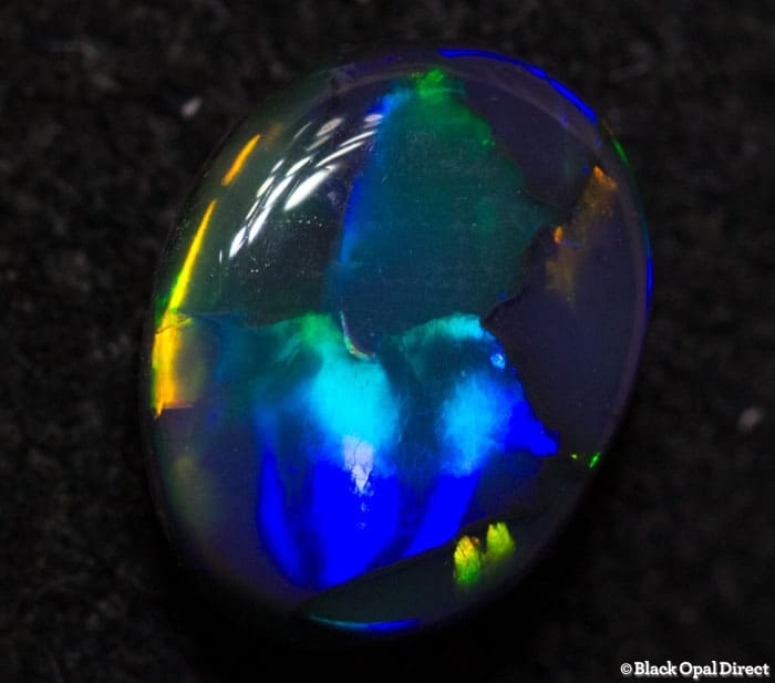 0.54 ct gem black opal 6.5x5x2.5mm
