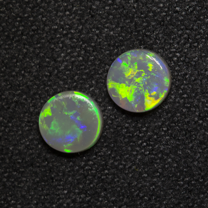 0.57 ct dark opal pair 4.7x4.6x1.6mm