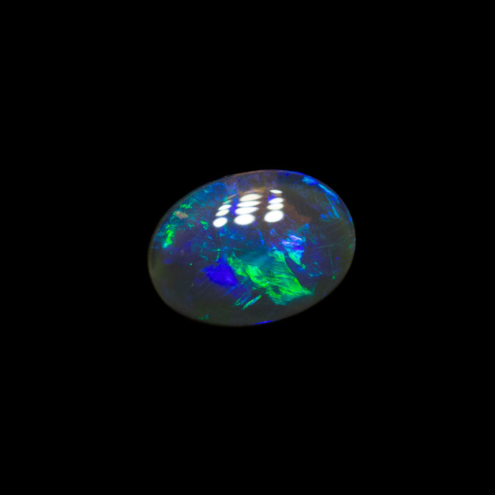 0.64 ct black crystal opal 7.5x5.5x2.4mm