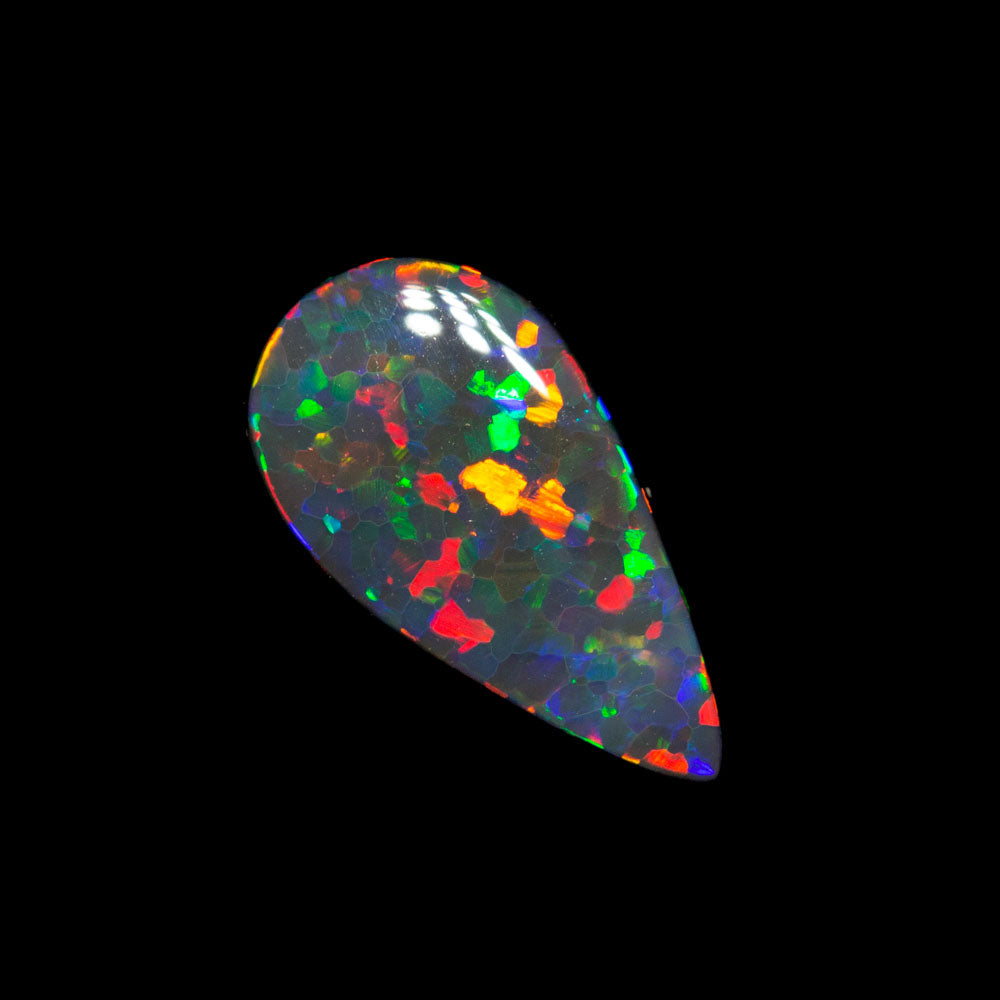 0.74 ct gem black opal 9.5x5.1x2.4mm