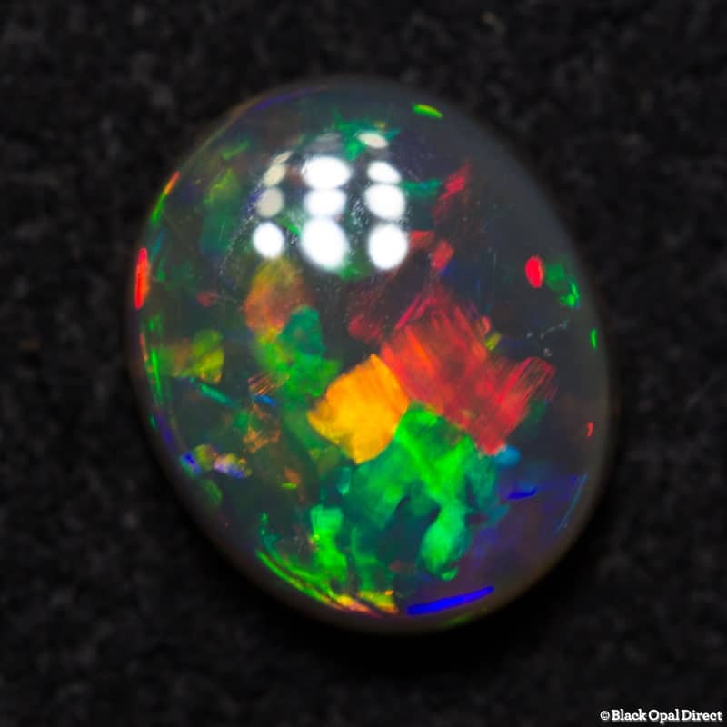 0.75 ct gem black crystal opal 7x6x2.5mm