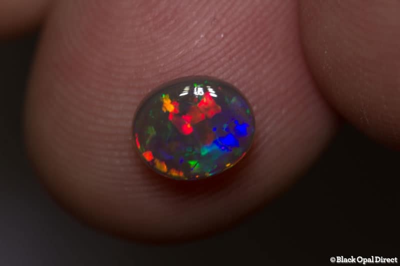 0.75 ct gem black crystal opal 7x6x2.5mm