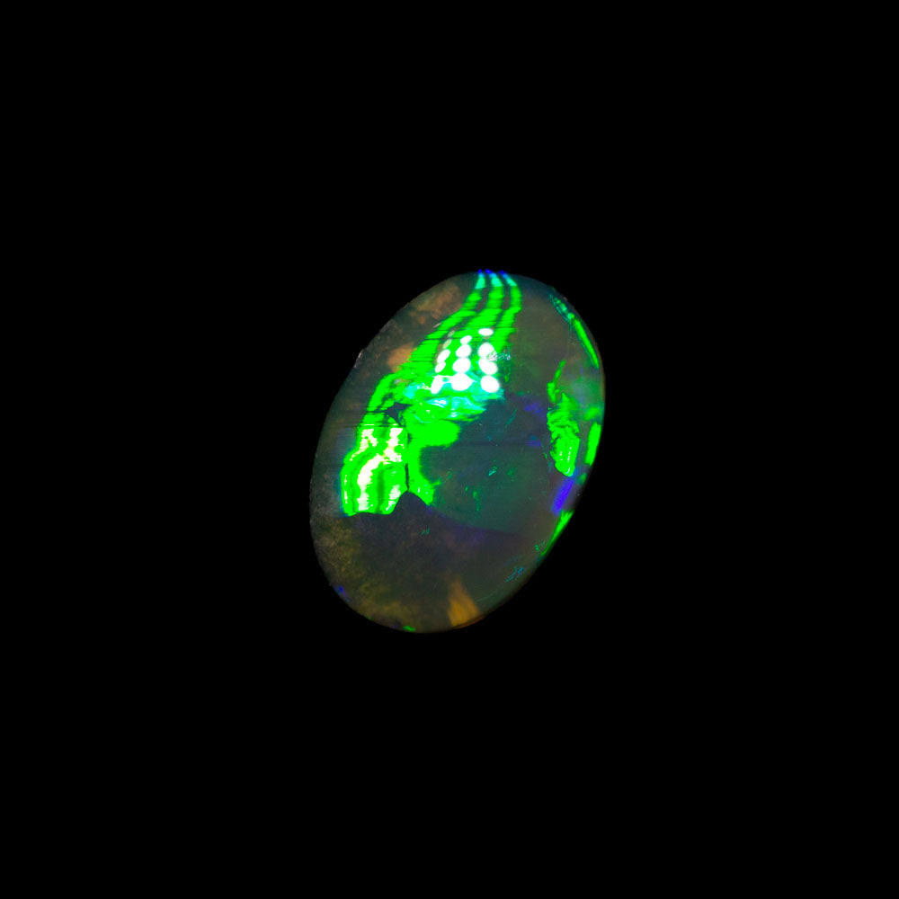 0.78 ct black crystal opal 7.5x5.3x2.8mm