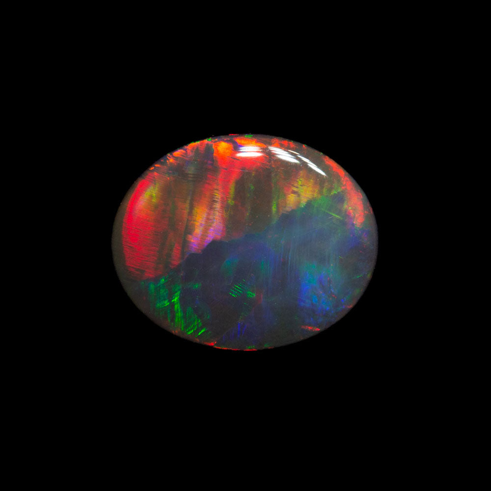 0.79 ct gem black opal 7.9x6.4x2.3mm