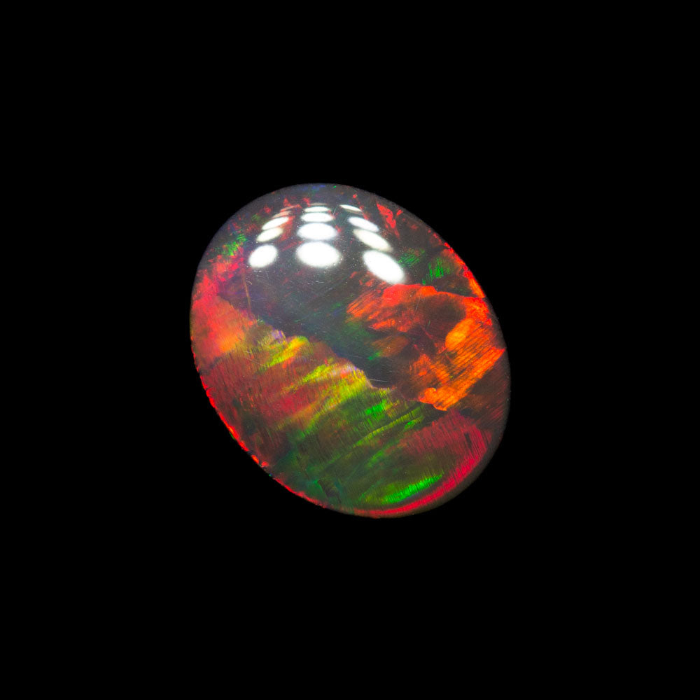 0.79 ct gem black opal 7.9x6.4x2.3mm