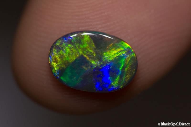 0.80 ct black opal 10x7x1.5mm