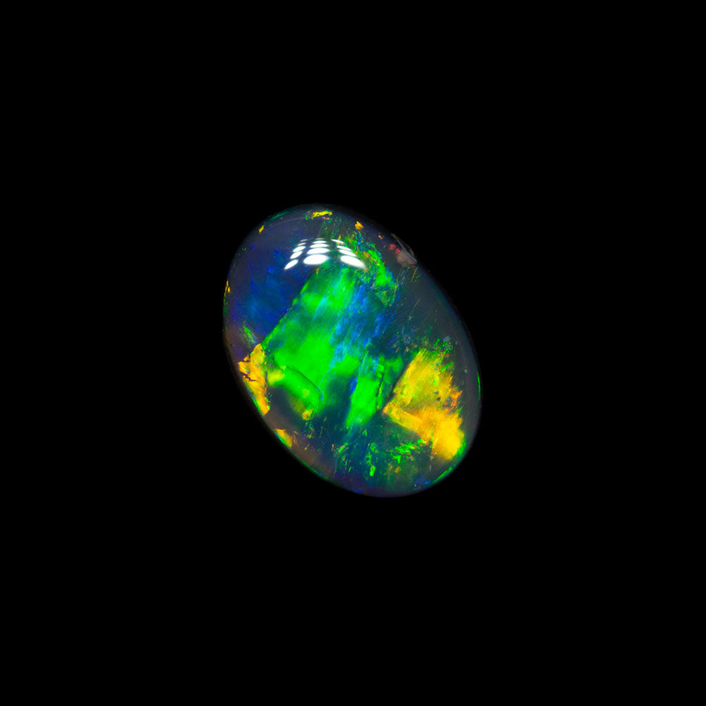 0.81 ct gem black opal 7.6x5.4x2.7mm