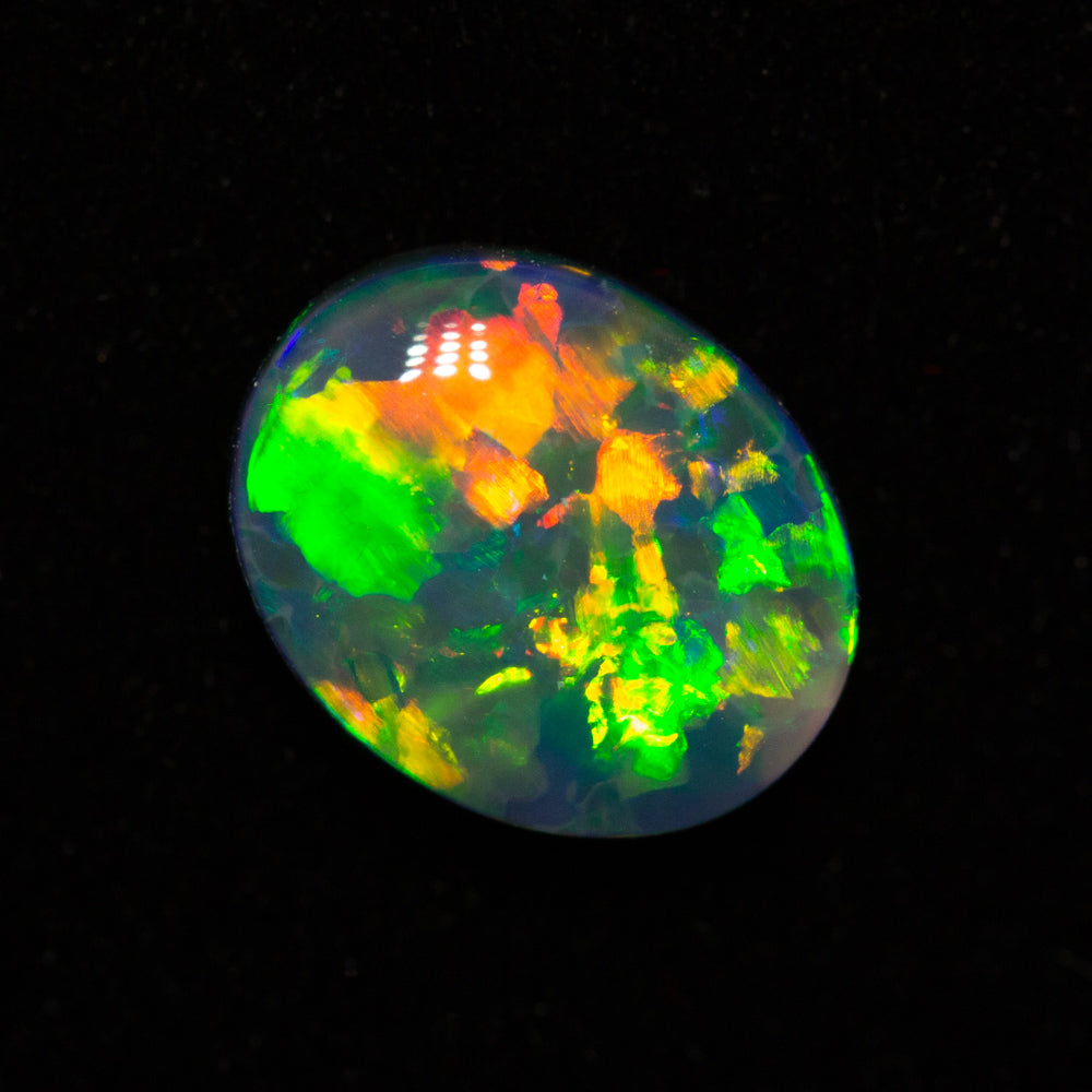 0.82 ct gem black opal 7.9x6.4x2.5mm