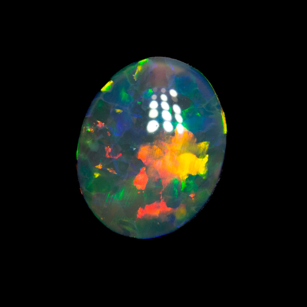 0.82 ct gem black opal 7.9x6.4x2.5mm