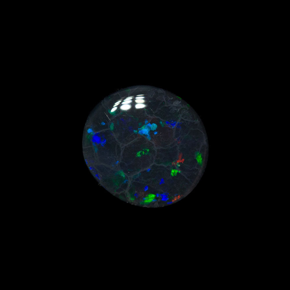 0.85 ct black opal 7.2x6.6x2.7mm