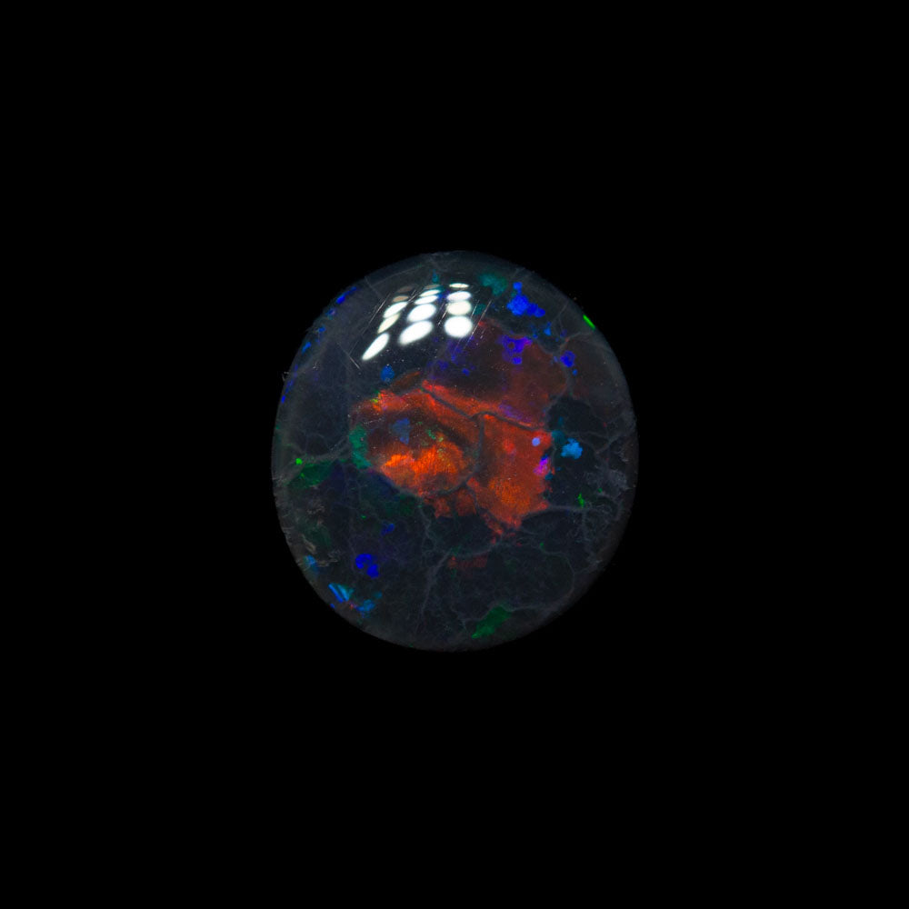 0.85 ct black opal 7.2x6.6x2.7mm