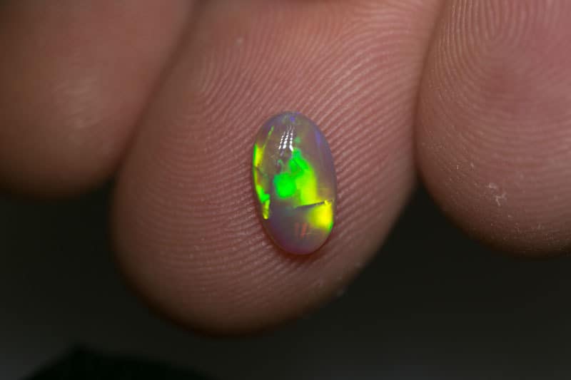 0.88 ct double sided crystal opal 9x5x2.5mm
