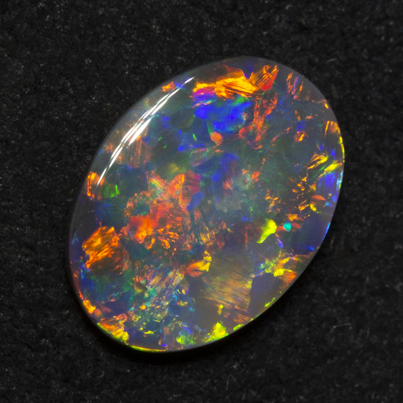 0.90 ct black opal 9.2x6.7x2.3mm