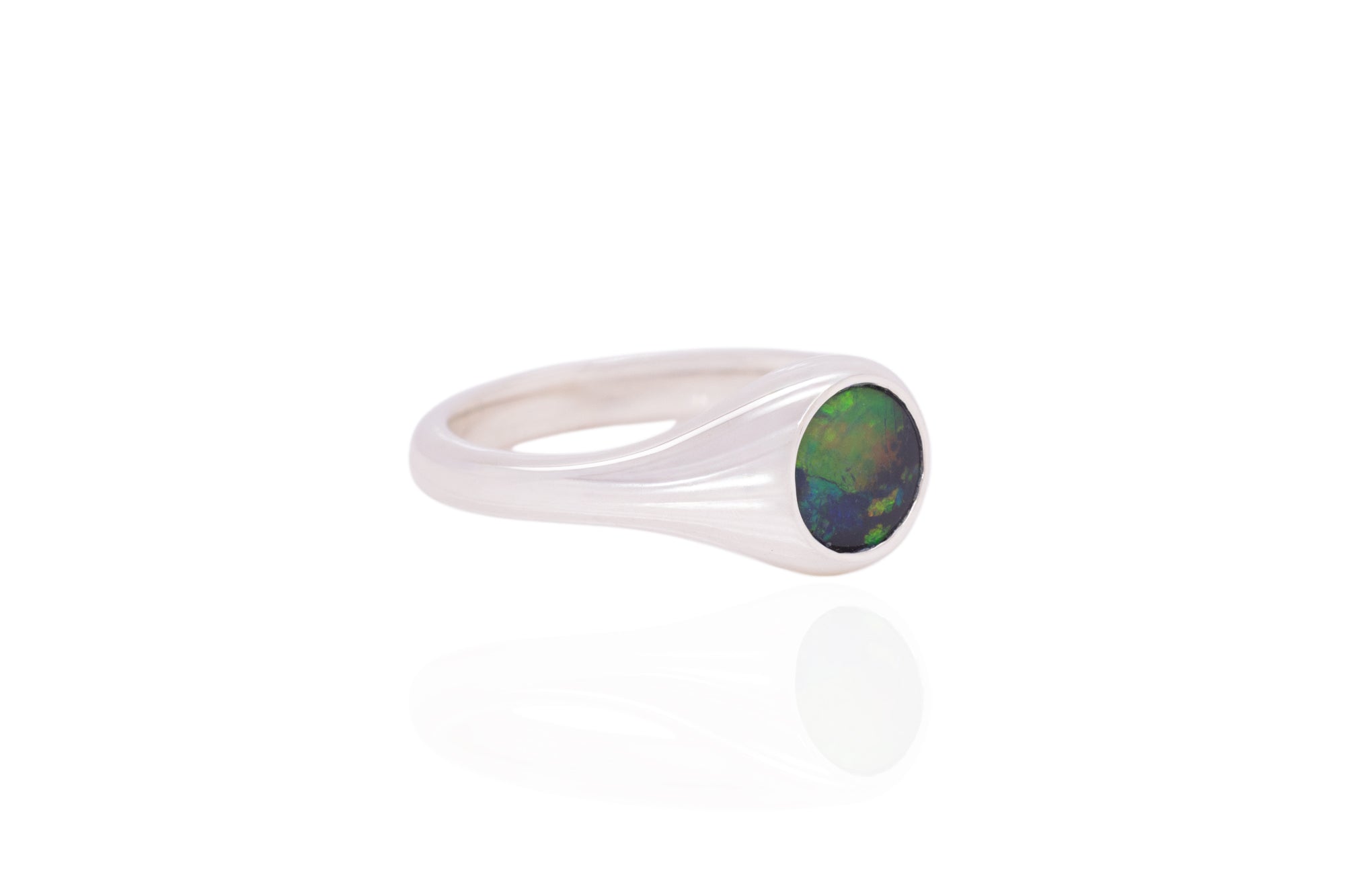 Valentina Petite — Sterling Silver 0.96 ct Black Opal Ring