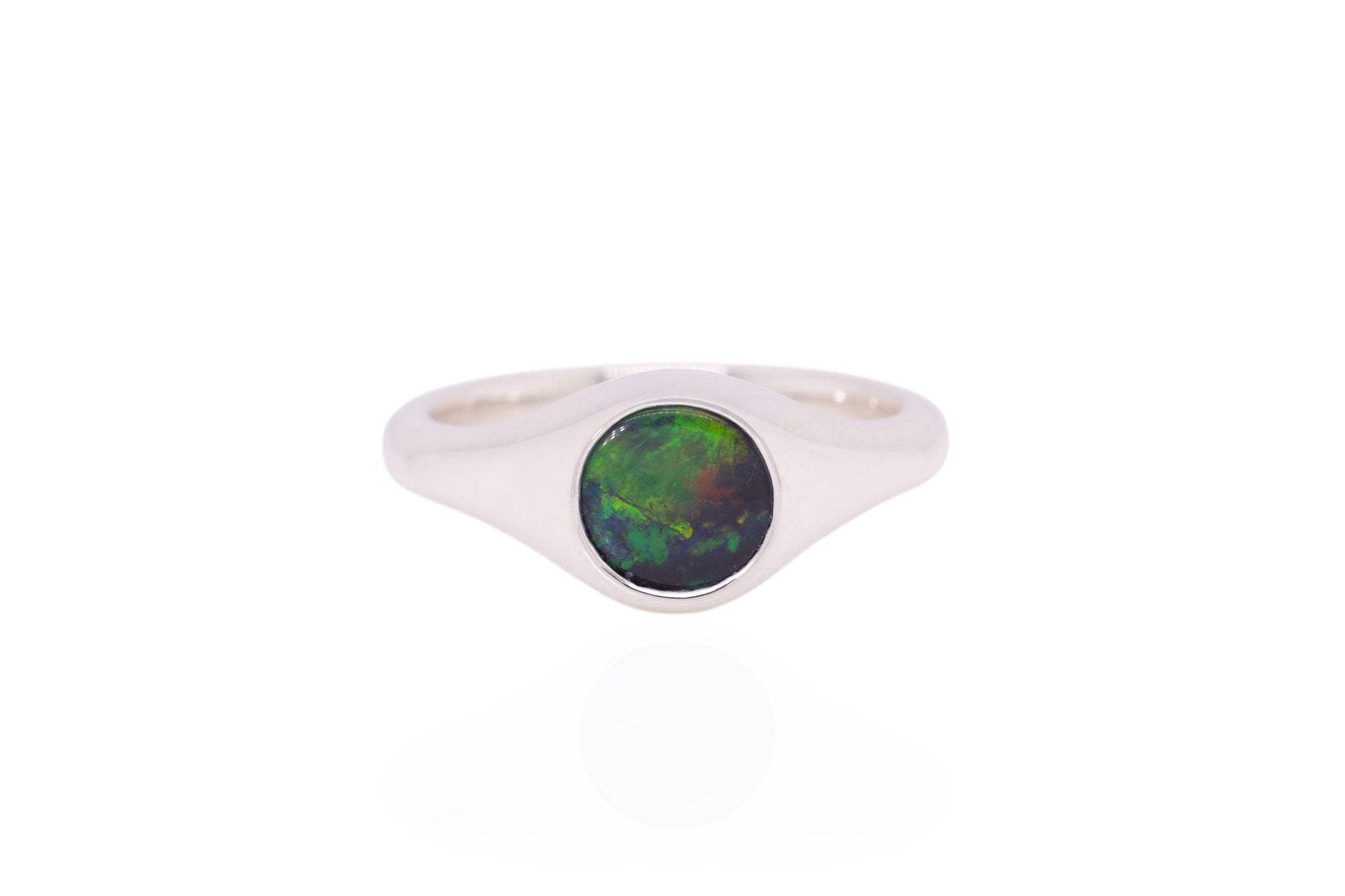 Valentina Petite — Sterling Silver 0.96 ct Black Opal Ring