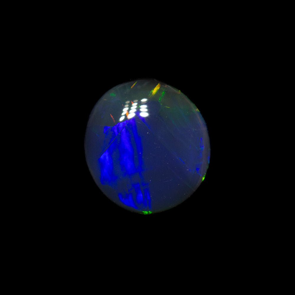 0.96 ct gem black opal 6.6x6.3x3.4mm