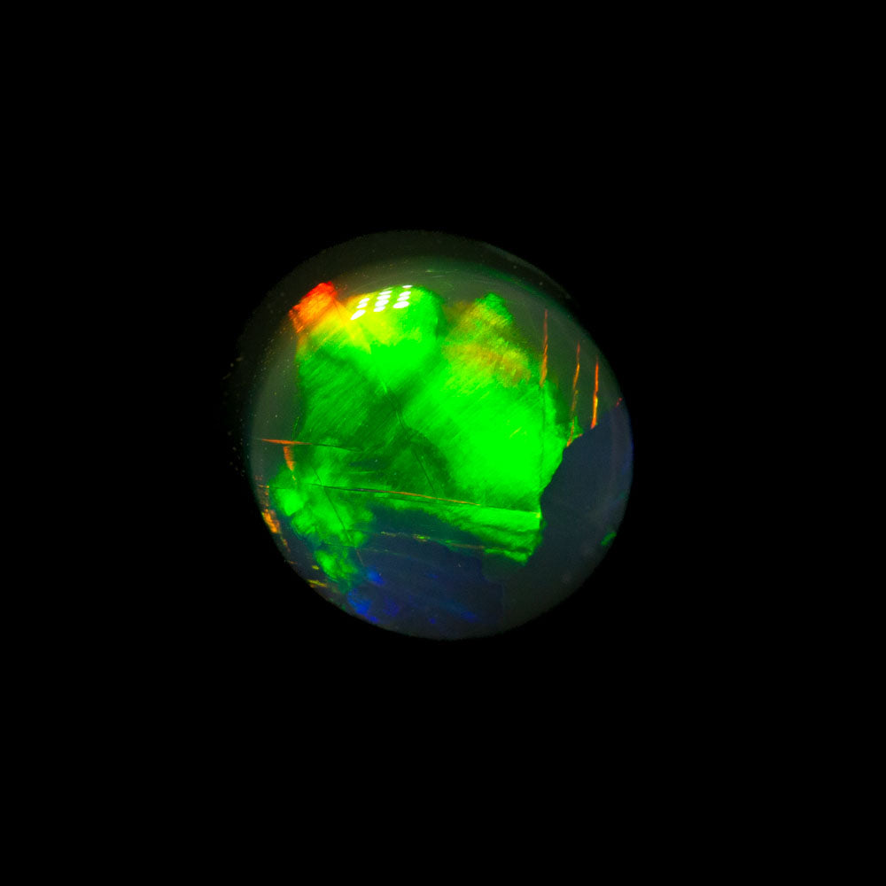 0.96 ct gem black opal 6.6x6.3x3.4mm
