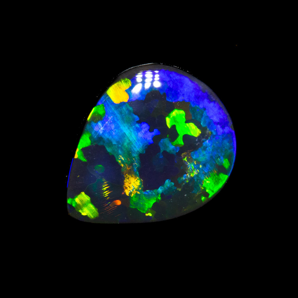 0.97 ct gem black opal 8.6x7x2.5mm