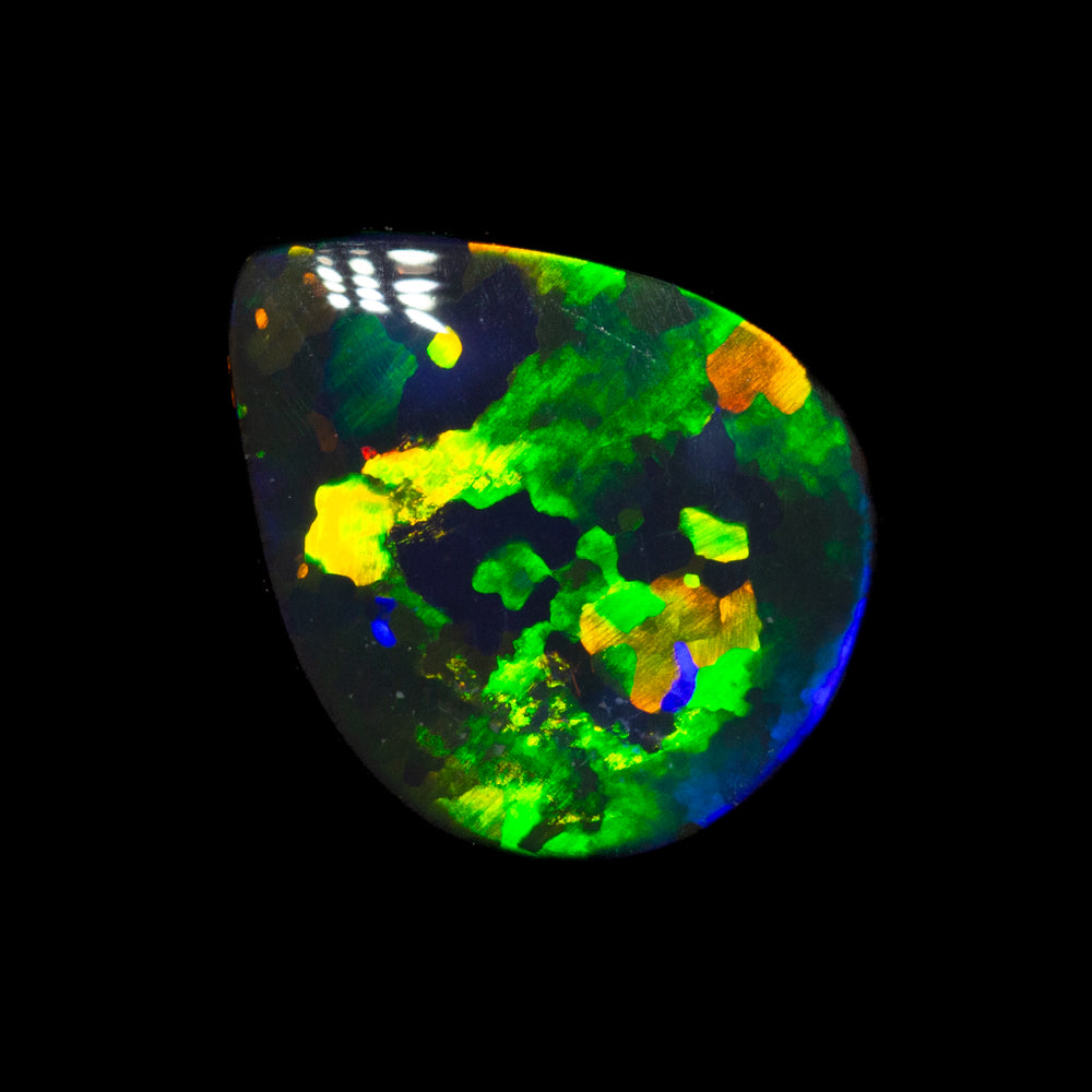 0.97 ct gem black opal 8.6x7x2.5mm