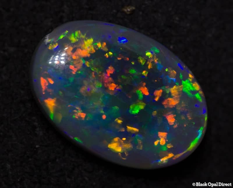 0.97 ct gem black opal 9x6x2mm