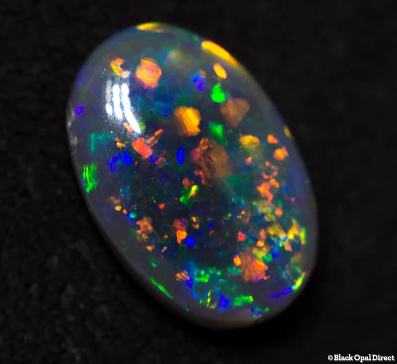 0.97 ct gem black opal 9x6x2mm