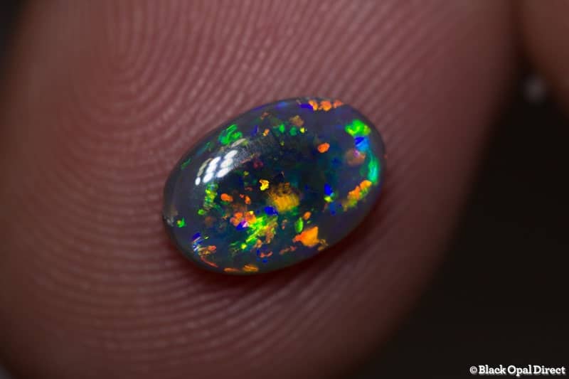 0.97 ct gem black opal 9x6x2mm