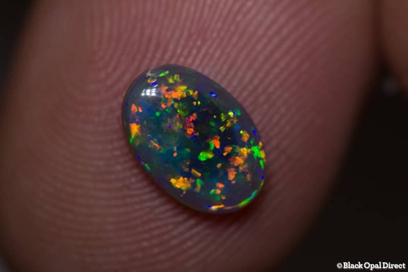 0.97 ct gem black opal 9x6x2mm