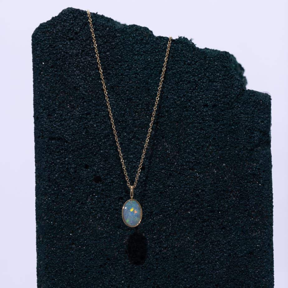 Valentina Necklace Gold Crystal Opal 1.67Ct