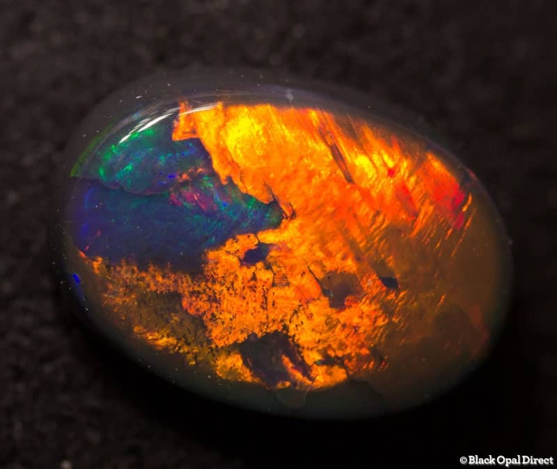 1.00 ct black opal gem 9x6x2.5mm