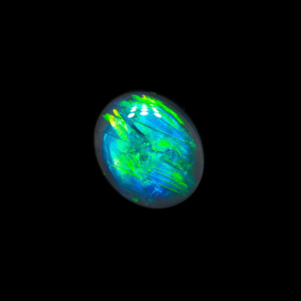 1.01 ct black opal 7.4x6.3x3mm